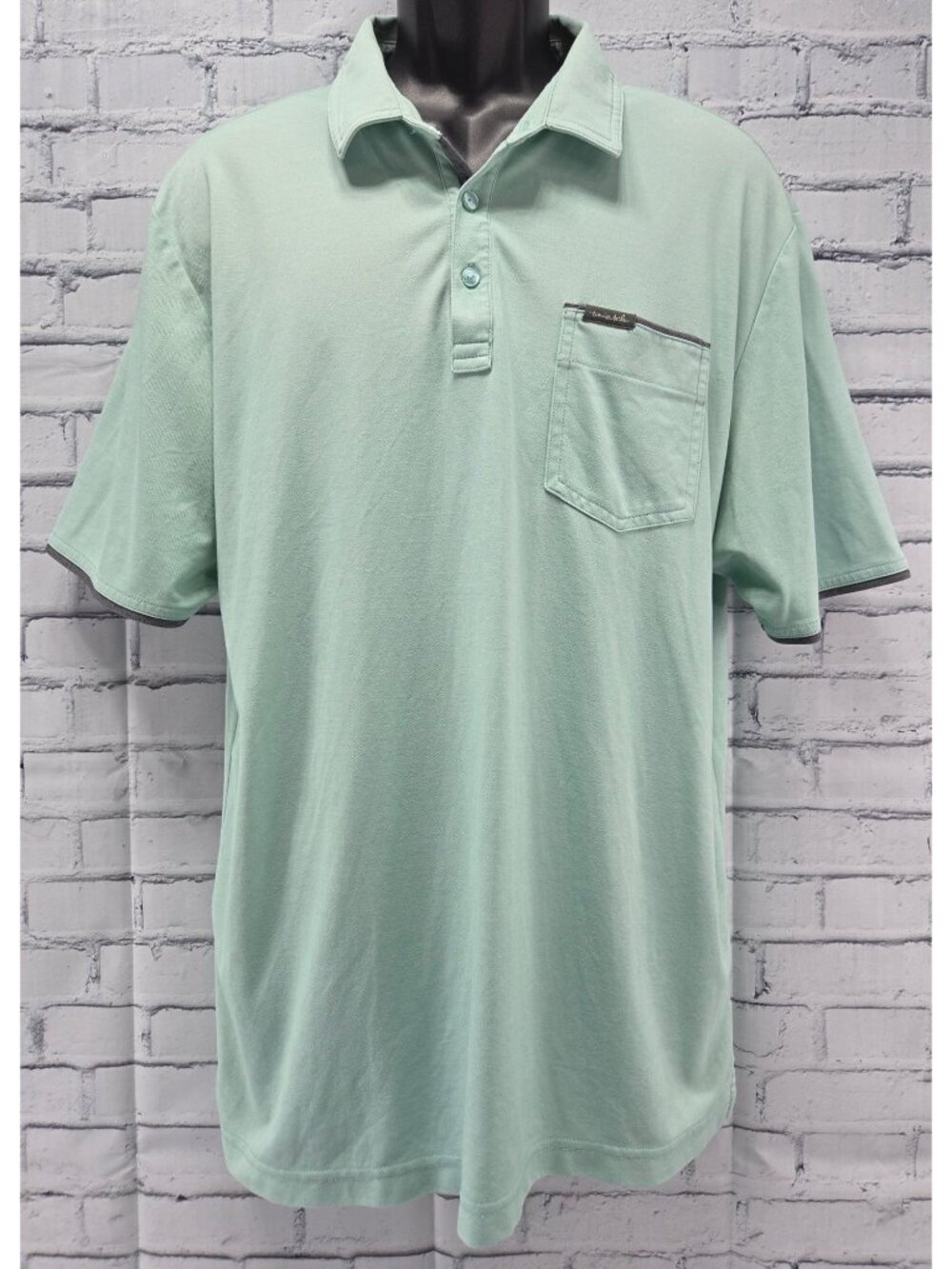 Travis Mathew Mint Green Polo Shirt XL Pima Cotton Blend